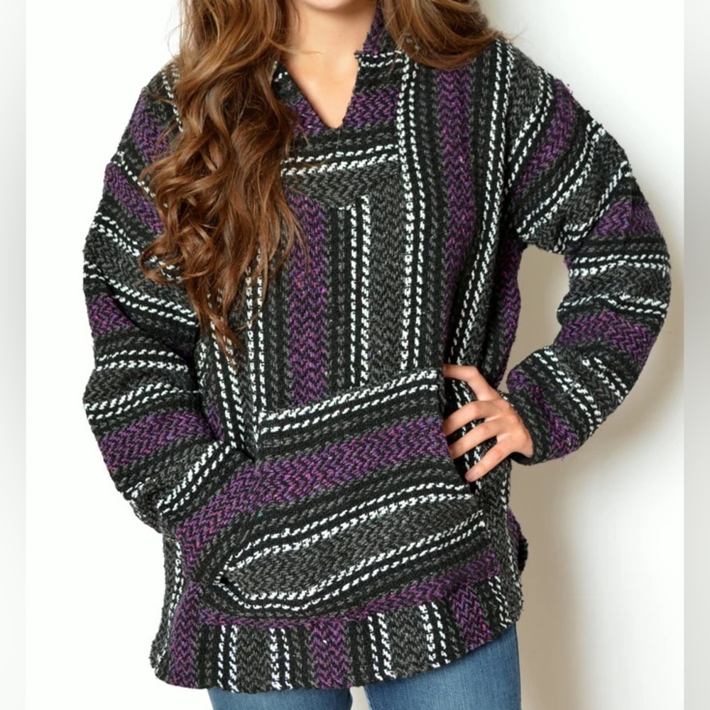 Purple and Black Baja Hoodie